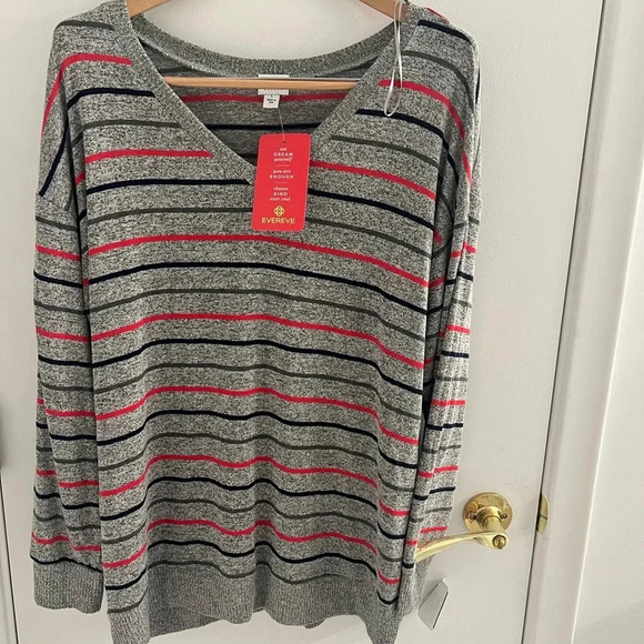NWT Evereve Peyton Jensen JessieMulti-Stripe Tunic. Size Large - Picture 1 of 8
